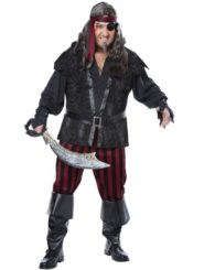 Mens Plus Size Ruthless Rogue Pirate Costume